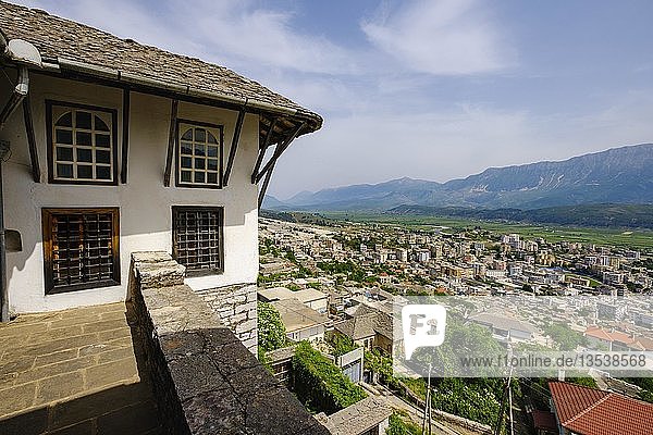 View from the Zekate house fortified house Shtëpia e Zekatëve Gjirokastra Gjirokastër Albania Europe