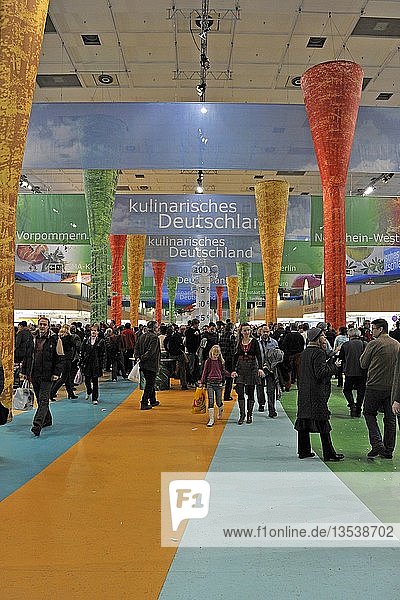 'Exhibition hall of an agricultural fair called ''Gruene Woche'' in Berlin  Germany  Europe'