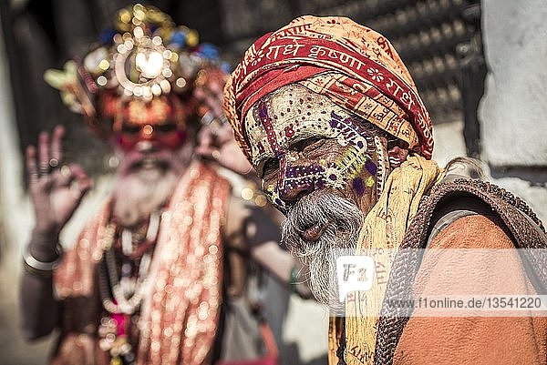 Sadhus Asketen heilige Männer Pashupatinath Kathmandu Nepal Asien