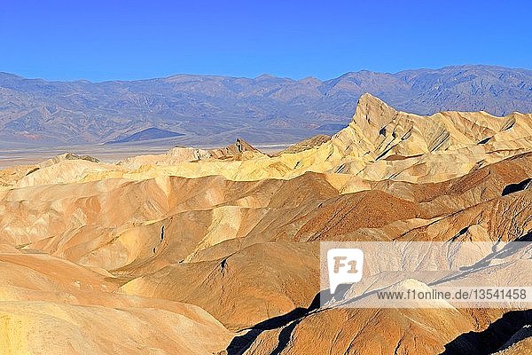 Felsformationen am Zabriske Point im Morgenlicht  Death Valley National Park  Kalifornien  USA  Nordamerika