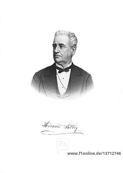 Vereinigte Staaten: ca. 1880 Porträt von Hiram Sibley  Industrieller und Unternehmer. Er arbeitete eng mit Samuel Morse zusammen und war der erste Präsident der Western Union Telegraph Company.