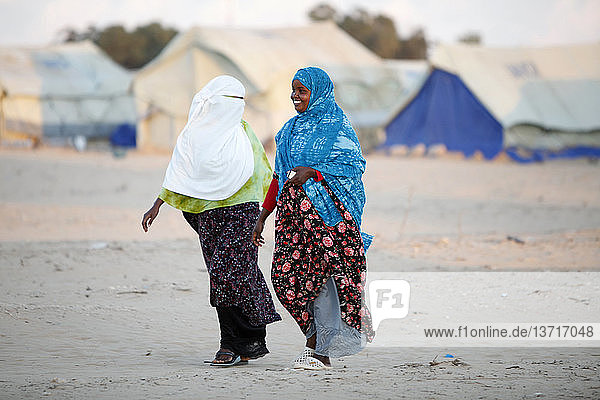 Afrikanische Flüchtlinge im Lager Choucha