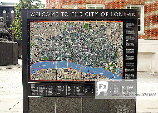 Touristische Straßenkarte der Stadt London  London