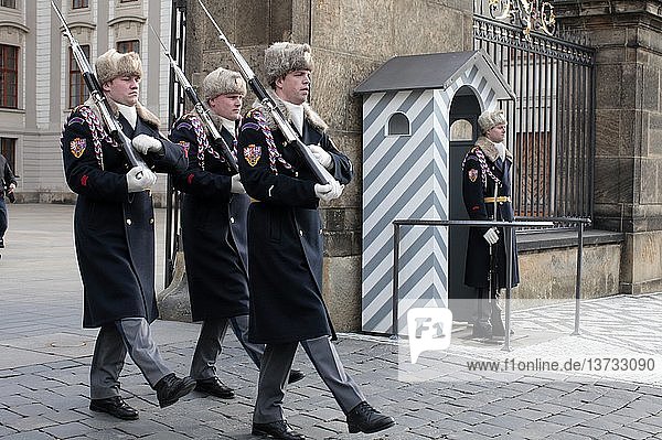 Changing of the Guard  Prague Castle  Prague  Czech Republic.