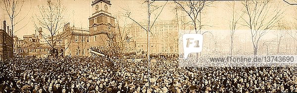 Patriotische Kundgebung der Bürger von Philadelphia unter der Schirmherrschaft des Home Defense Committee  Independence Square  31. März 1917 1917
