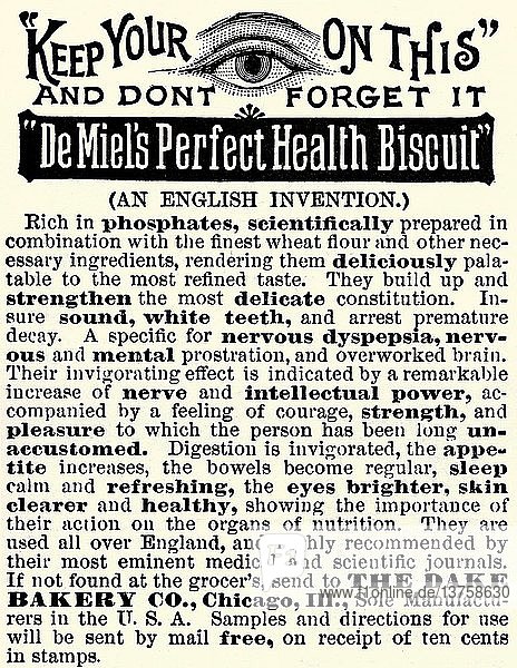 De Miel´'s Perfect Health Keks 1890