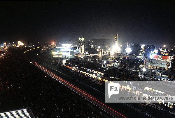 Le Mans pits night  1960s.