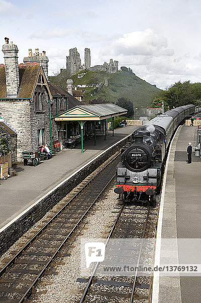 Dampfeisenbahn von Corfe Castle nach Swanage Dorset England