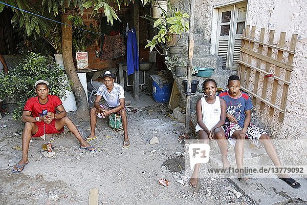 Family living in Alagados favela.