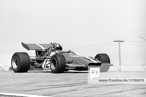 Piers Courage in Frank Williams-entered De Tomaso at the Spanish GP  Jarama  Spain 19 April 1970.
