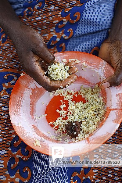 Afrikanische Mahlzeit  Lome  Togo.