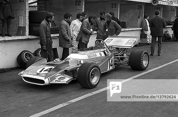 Jean-Pierre Beltoise with his Matra MS120  Race of Champions  Brands Hatch  England  22 March 1970.