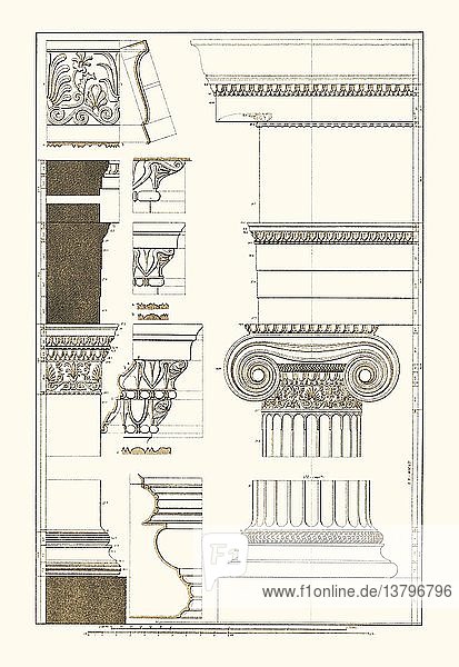 Details aus dem Nordportikus des Erechtheums 1877