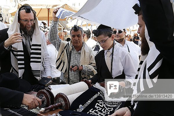 Bar Mitzvah at the Western Wall in Jerusalem.