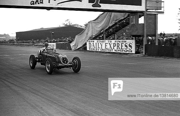 Bob Gerard driving an ERA which finished 11th at the British Grand Prix  Silverstone  England  14th July 1951.