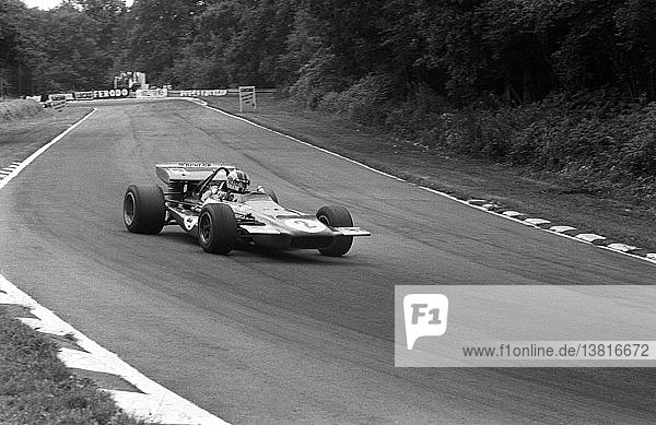 'Francois Cevert in the Tyrrell March 701 at Stirling´s Bend. British GP  Brands Hatch  England 18 July 1970. '