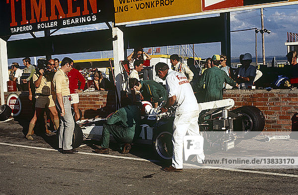 South African GP  Kyalami  March 6th  1971. Rolf Stommelen  Surtees-Cosworth  retired.