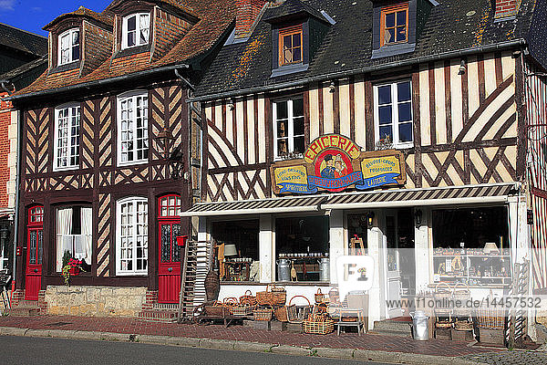 France  Normandy  Calvados department (14)  Beuvron En Auge  most beautiful village of France  Vermughen square