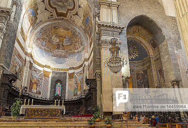 Interior of Catania Cathedral  Catania  Sicily  Italy