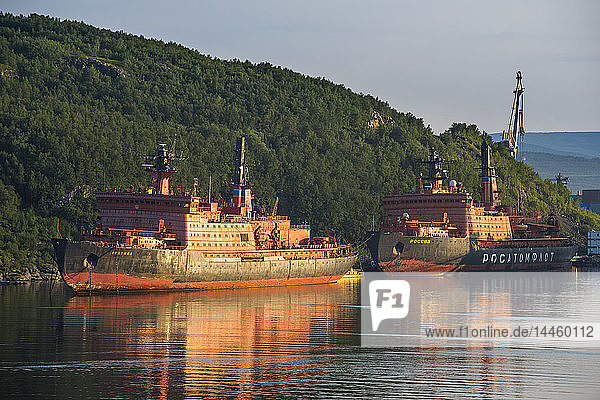 Atomic ice breaker in the harbour of Murmansk Russia