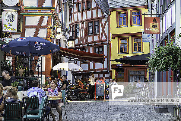 Restaurants im Freien in Fischmarkt  Limburg  Hessen  Deutschland
