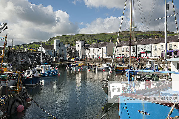 Boats in marina at Carnlough  County Antrim  Northern Ireland  United Kingdom