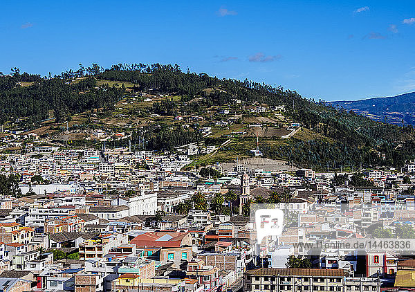 Stadtzentrum  Blick von oben  Otavalo  Provinz Imbabura  Ecuador  Südamerika
