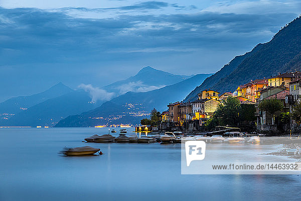 View of Lake Como from Lezzeno at dusk  Province of Como  Lake Como  Lombardy  Italian Lakes  Italy