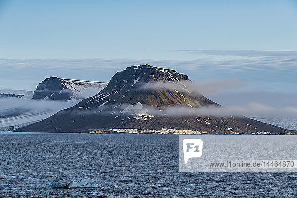 Flat table mountains covered with ice  Franz Josef Land archipelago  Arkhangelsk Oblast  Arctic  Russia