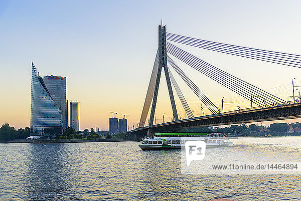 Vansu Bridge over Daugava River Riga Latvia
