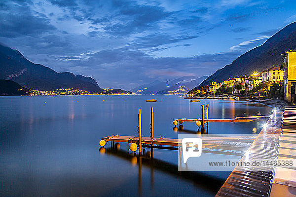 View of Lake Como from Lezzeno at dawn  Province of Como  Lake Como  Lombardy  Italian Lakes  Italy