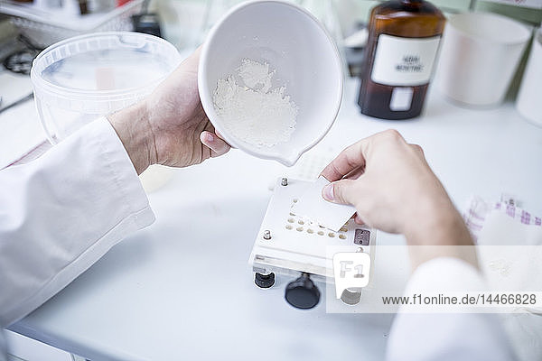 Preparation of medicine in laboratory of a pharmacy