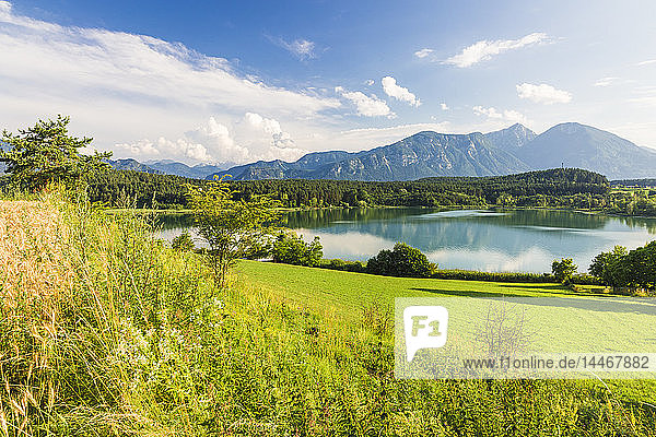 Austria  Carinthia  Lake Turner  View to Slovenia