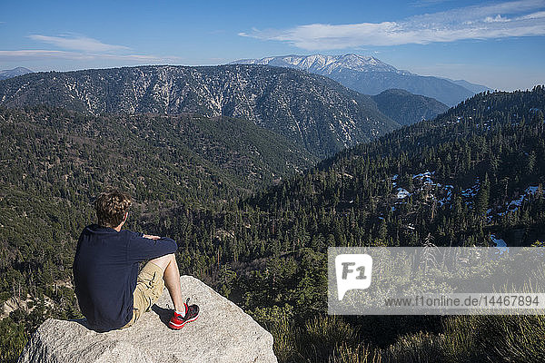 USA  California  Bear mountain  man on viewpoint