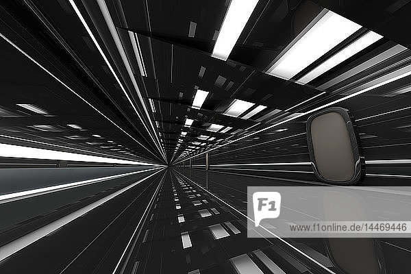 Architektur-Visualisierung eines futuristischen Durchgangs  3D-Rendering