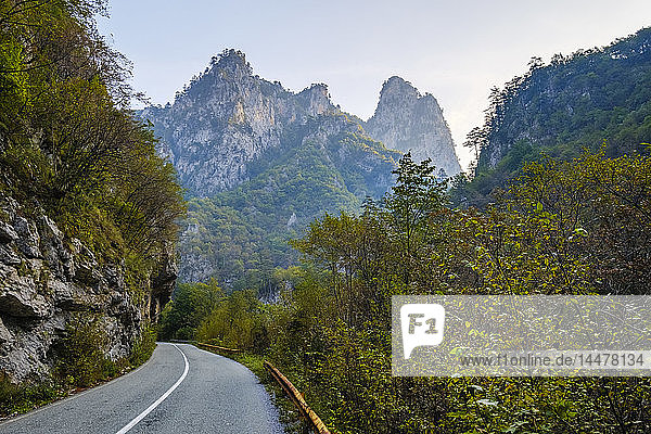 Montenegro  Provinz Pljevlja  Durmitor-Nationalpark  Landstraße durch die Tara-Schlucht