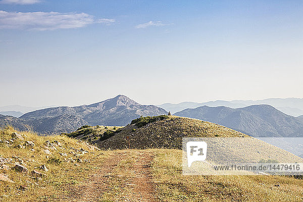Greece Peloponnese Arcadia Lykaion mountain panorama