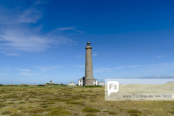 Denmark  Jutland  Skagen  Grenen  grey lighthouse