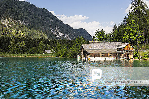 Austria  Lake Weissensee and boat house