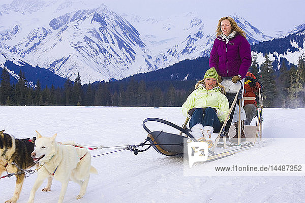 Geführte Hundeschlittenfahrt in Moose Meadows im Alyeska Resort in der Nähe von Girdwood in Süd-Zentral-Alaska