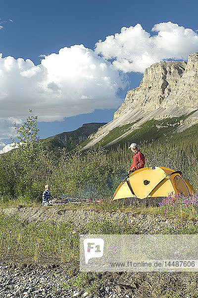 Father and Son camping in the Brooks Range.