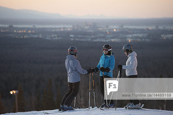 Friends at the top of Hilltop Ski Area in Anchorage  Alaska