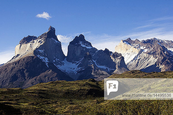 'Cuernos del Paine  ''the Paine Horns''  Torres del Paine National Park  Chile.'