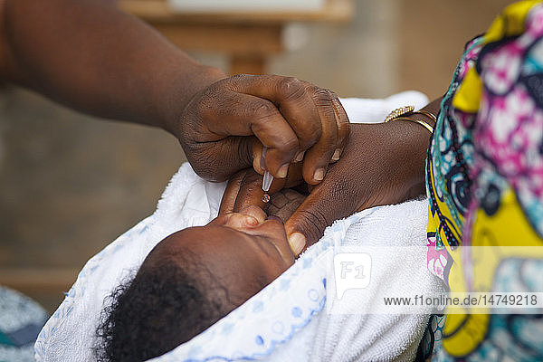 Reportage in a health center in Lome  Togo. Oral polio vaccine (OPV).