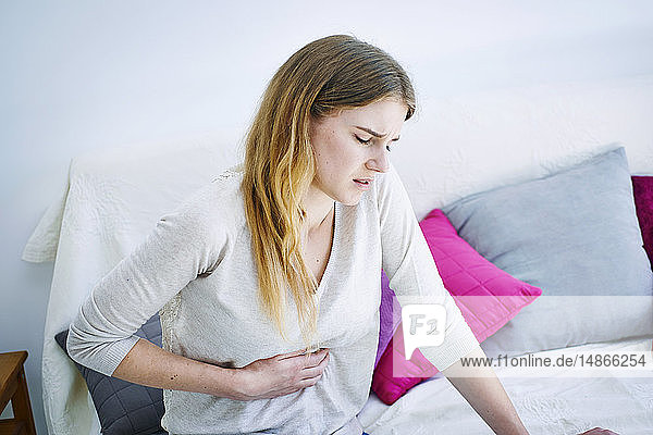 Woman with abdominal pain