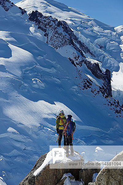 Mountain climbers  Chamonix  Rhone-Alps  France