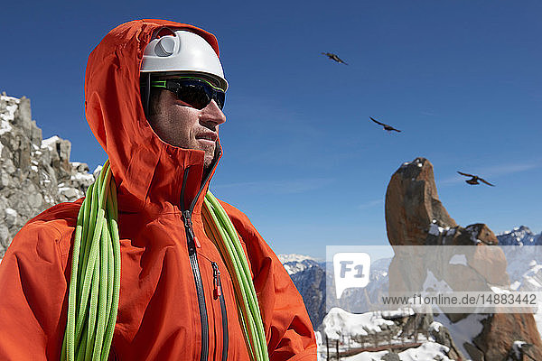 Portrait of mountain climber  Chamonix  Rhone-Alps  France