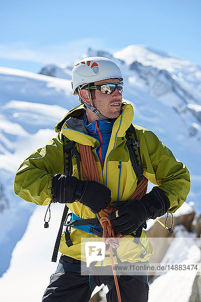 Portrait of mountain climber  Chamonix  Rhone-Alps  France