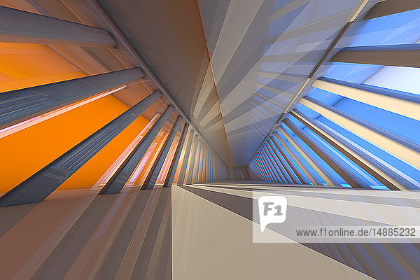 3D-gerenderte Illustration  Architektur-Visualisierung eines futuristischen Innenraums