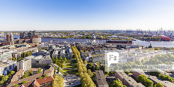 Deutschland  Hamburg  Blick über Neustadt  Hamburger Hafen und HafenCity